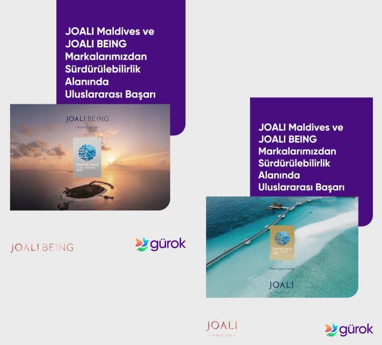 JOALI Maldives ve JOALI BEING Markalarımızdan Sürdürülebilirlik Alanında Uluslararası Başarı